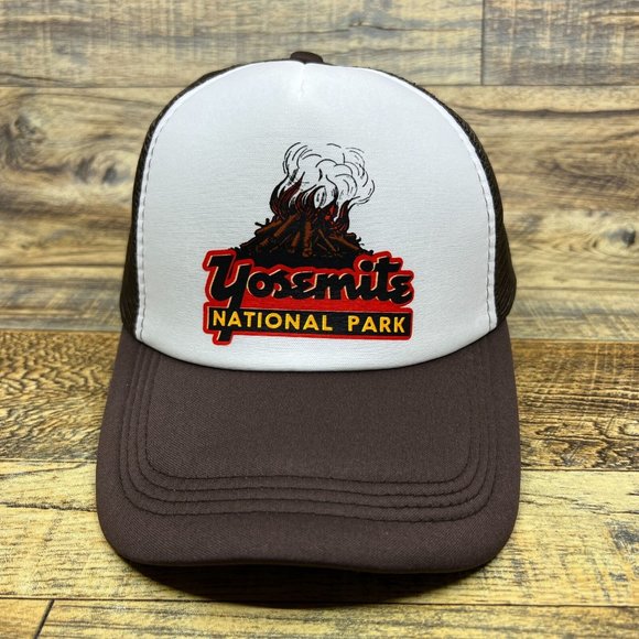 Yosemite National Park Brown Snapback California Sierra Nevada Mountains Cap - Picture 2 of 8